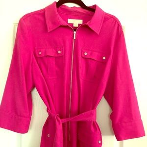 Michael Kors half-zip belted shirt dress